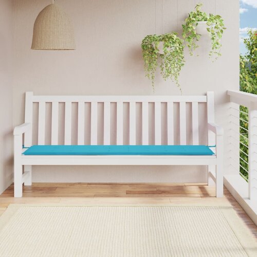 VidaXL Blazina za vrtno klop turkizna 200x50x3 cm tkanina Slike