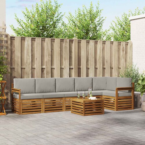  Set vanjskih sofa 7 kom. Prirodna i svijetlo siva Poliester Cene