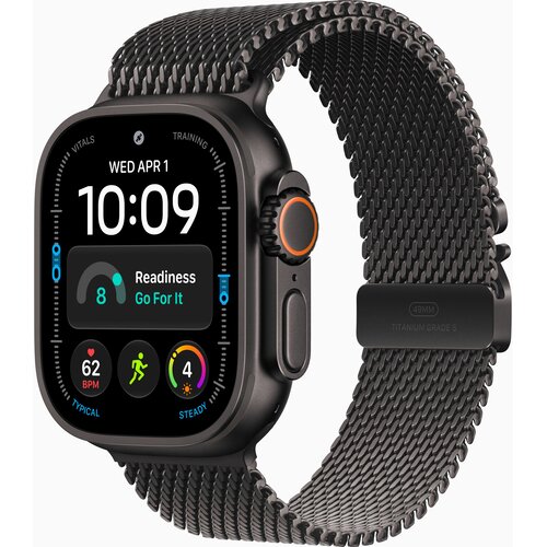Apple Pametna ura Watch Ultra 4 Cellular 49mm Black Titanium Case s pa&amp;scaron;čkom Black Titanium Milanese Loop, L, (5000481920) Slike