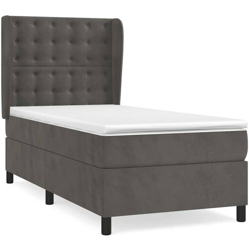 Box spring krevet s madracem tamnosivi 80 x 200 cm bar&amp;scaron;unasti Slike