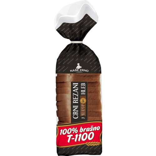 Na&amp;scaron;e Zrno hleb na&amp;scaron;e zrno crni rezani 100% bra&amp;scaron;no T-1100 500g Slike