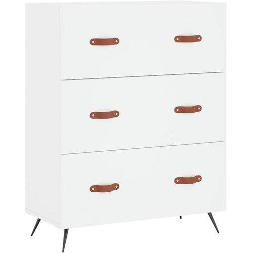  Visoka komoda bijela 69,5x34x180 cm konstruirano drvo Slike