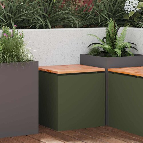 vidaXL Vrtna klupa Maslinovo zelena 40 x 40 x 43 cm Čelik Cijene