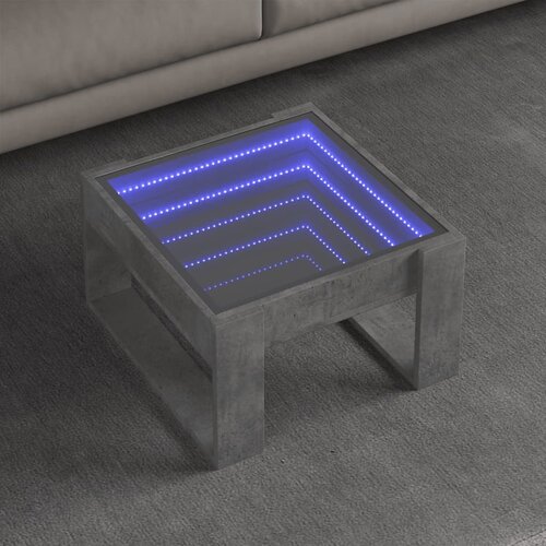 VidaXL Stolić s beskonačnim LED siva boja betona 50x53x30 cm Slike