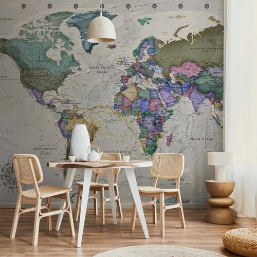  Foto tapeta - Geography study - world map with signed countries in English 350x256 Vodootporna Cene