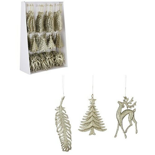  Novogodišnja dekoracija - hanging winter 14cm 1082547 - gold - edl Cene