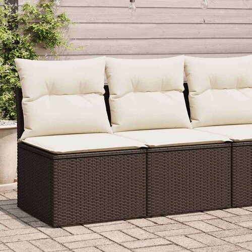 VidaXL 11-dijelni set vrtnih sofa poliratan i bagrem s jastucima smeđi Slike