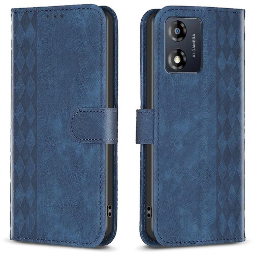 INORCO Za Motorola Moto E13 4G PU usnjena preklopna torbica z odtisom mrežastega vzorca, stojalo, denarnica, ovitek za telefon, (22033567) Cene