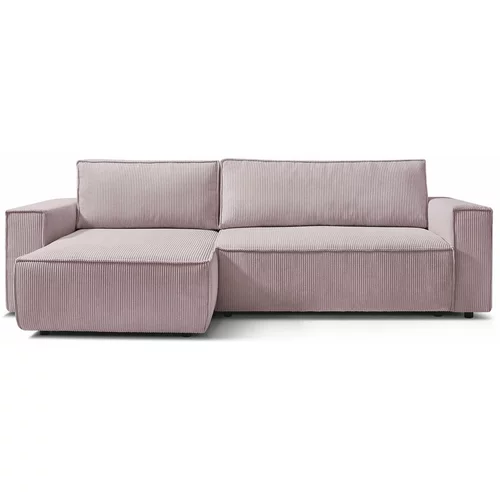 Bobochic Paris svijetlo ružičasta kutna dvostrana sofa od sumota nihad