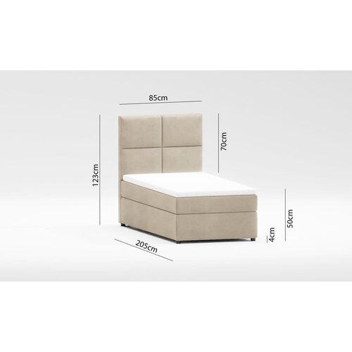Ropez Bež tapecirani krevet s prostorom za odlaganje s podnicom 90x200 cm Lena &amp;ndash; Slike