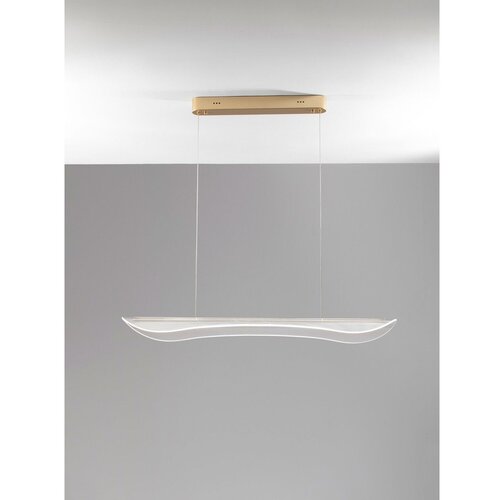 Nova Luce LED viseća svjetiljka aluminijska s mogućnosti zatamnjivanja u zlatnoj boji sa sjenilom od akrilnog stakla Agos &amp;ndash; Slike