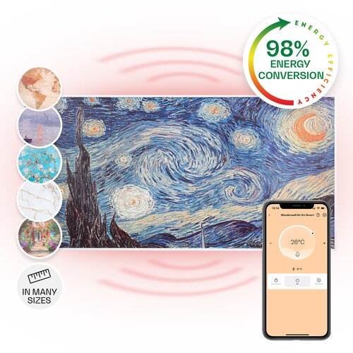 Klarstein Wonderwall Air Art Smart, infracrveni grijač, 120 x 60 cm, 700 W, aplikacija, zvijezde Cijene