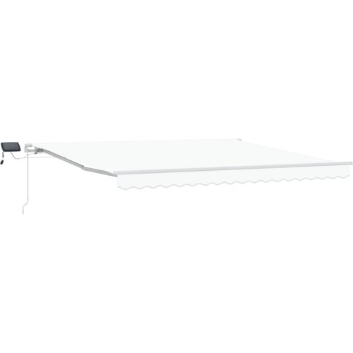 VidaXL Ručna uvlačiva tenda s LED bijela 400x350 cm Slike