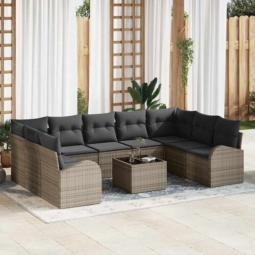  Set sofe s jastukom 10 pcs Siva Poli Ratan Cene