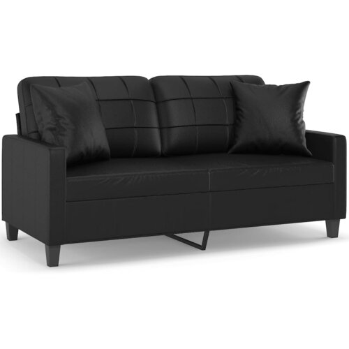 Maison Chic kavč - Sofa - Kanape dvosed z okrasnimi blazinami črn 140 cm umetno usnje, (21727731) Cene