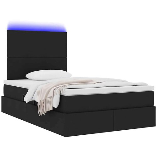 Krevet s prostorom za pohranu s LED-om Crna 120 x 200 cm Slike