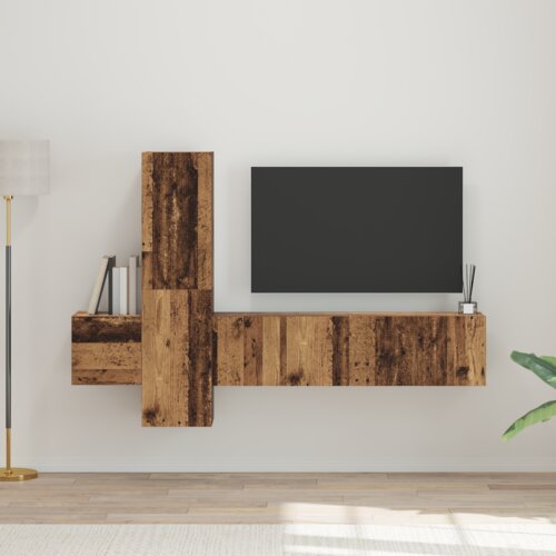vidaXL Set TV komoda 5 pcs Staro drvo Srednja 181 x 30 x 120 cm Cijene