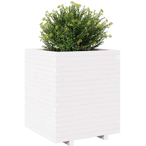  Vrtna sadilica bijela 60x60x72,5 cm od masivne borovine Slike