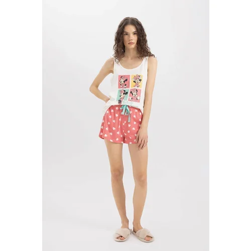 Defacto Fall In Love Disney Mickey & Minnie Pajama Set with Undershirt Shorts