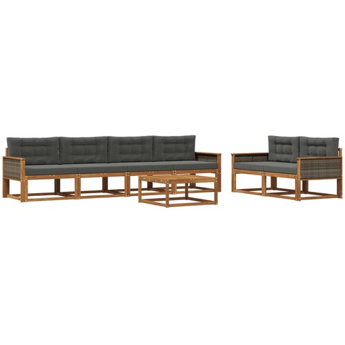  Set vanjskih sofa 7 pcs Prirodna i antracit Slike