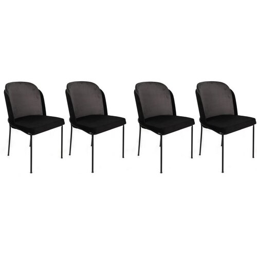 Woody Fashion set stolica Dore-150 V4, 75x62x102 cm, 4 dijela, crna Cene
