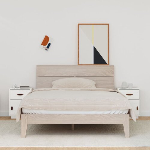 vidaXL Nočna omarica 2 kosa bela 40x34x55 cm trdna borovina Cene