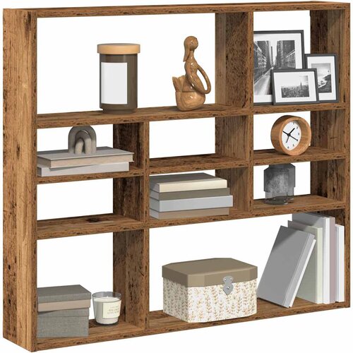 vidaXL Stenska polica Old Wood 90x16x78 cm Inženirski les Cene