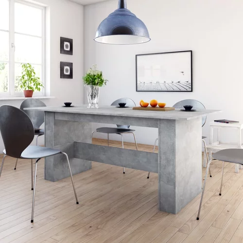 vidaXL Jedilna miza betonsko siva 180x90x76 cm iverna plošča