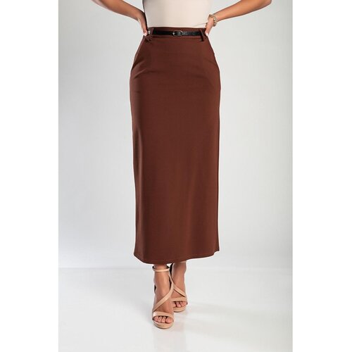 Fenzy Elegantna Midi Suknja, Smeđa Cijene