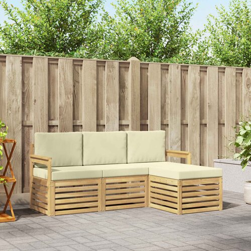  Set vanjskih sofa 4 pcs Bijela i krem 189,5 x 122,5 x 73 cm Cijene