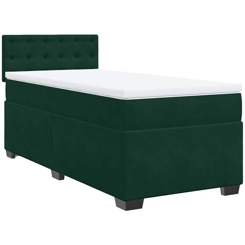 Box spring krevet s madracem tamnozeleni 90x190 cm bar&amp;scaron;unasti Slike