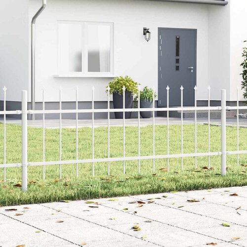  Vrtna Ograda 3 pcs Bijelo 5,1 x 0,6 m Čelik s prahom Cene