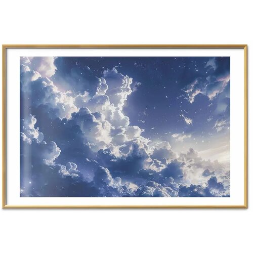  Plakat Starry Clouds and Soft Light Over a Corner of the Sky 30x21 Zlatni okvir s margom Slike