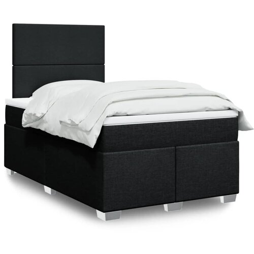vidaXL Box spring postelja z vzmetnico črna 120x190 cm blago Cene