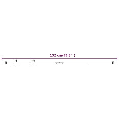 VidaXL Mini pribor za klizna vrata staje ugljični čelik bijeli 152 cm Slike