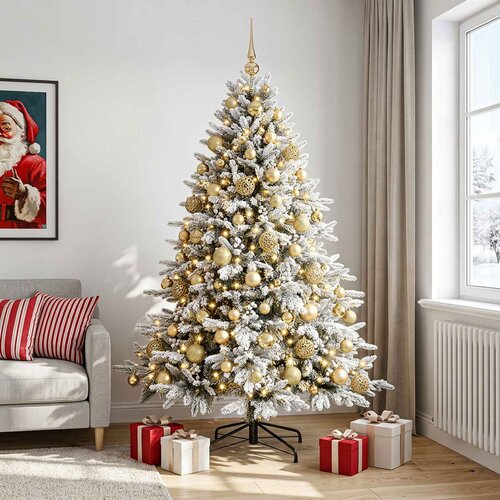  Umjetno božićno drvce s kuglicom 180 cm 300 LED lampica Slike
