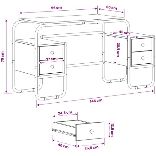 Stol s pohranom Crni hrast 145 x 50 x 75 cm Slike