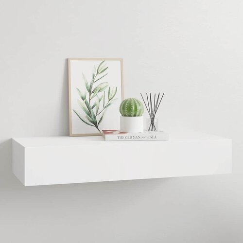  Zidna polica s ladicom bijela 60 x 23,5 x 10 cm MDF Cene