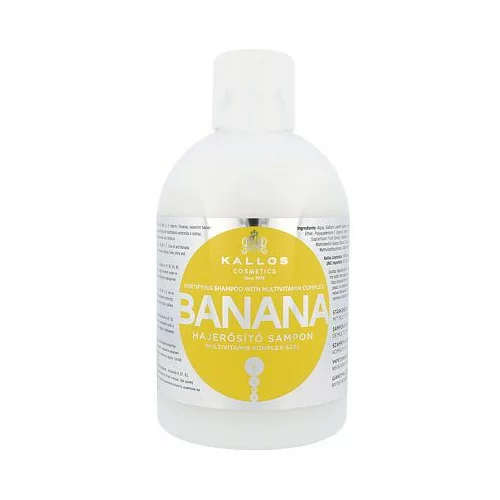Kallos Cosmetics Banana šampon za suhe lase 1000 ml poškodovana steklenička za ženske