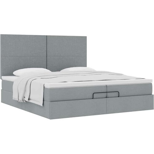 vidaXL okvir kreveta s madracima svijetlosivi 200x200cm od tkanine Cijene