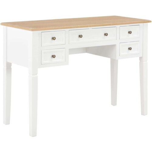  280069 Writing Desk White 109,5x45x77,5 cm Wood Slike