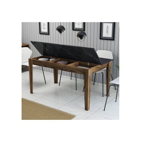 Hanah home trpezarijski sto milan 518 walnut black Slike