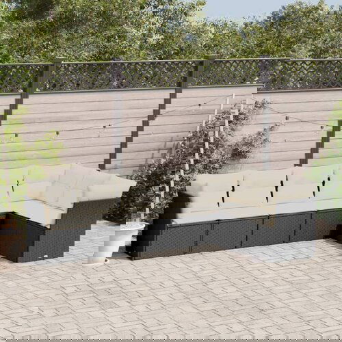 vidaXL 7-dijelni set vrtnih sofa od poliratana s jastucima crni Cijene