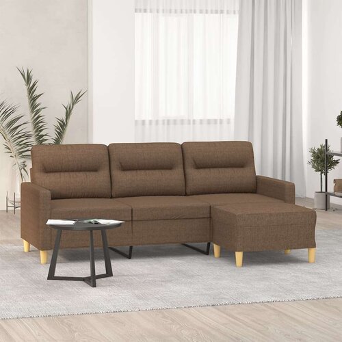  Trosed s stolčkom za noge rjav 180 cm blago, (20925811) Slike