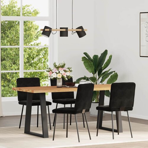 Maison Chic Jedilni stoli - Vzorci stoli 4 kosi črn žamet A673, (22032152) Slike