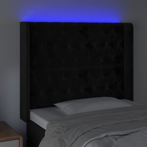  LED uzglavlje crno 93x16x118/128 cm bar&amp;scaron;unasto Slike