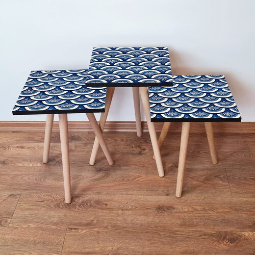 Hanah home Set 3 stočića 3Shp157 Navy Blue Cene