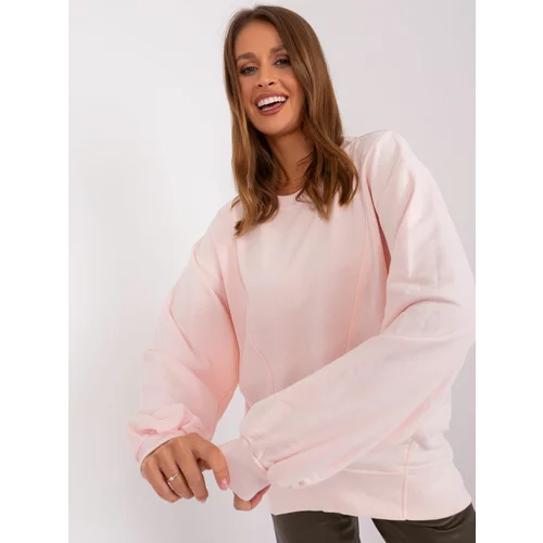 Fashion Hunters Light Pink Wide Women's Sweatshirt
