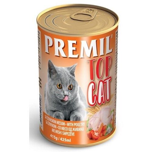 Premil Vlažna hrana za mačke Top Cat, Piletina, 415 g Slike