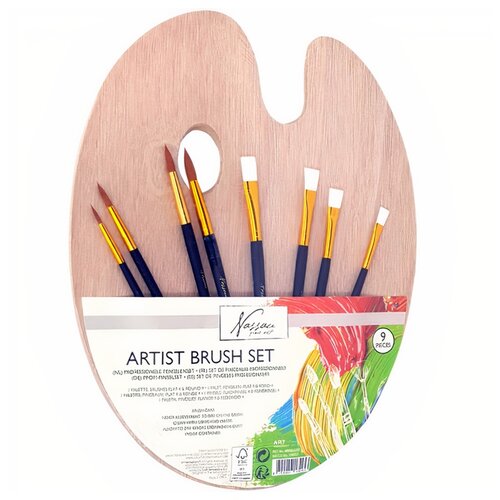 Artmie Set četkica sa drvenom paletom Nassau Fine Art - 9 kom Cene